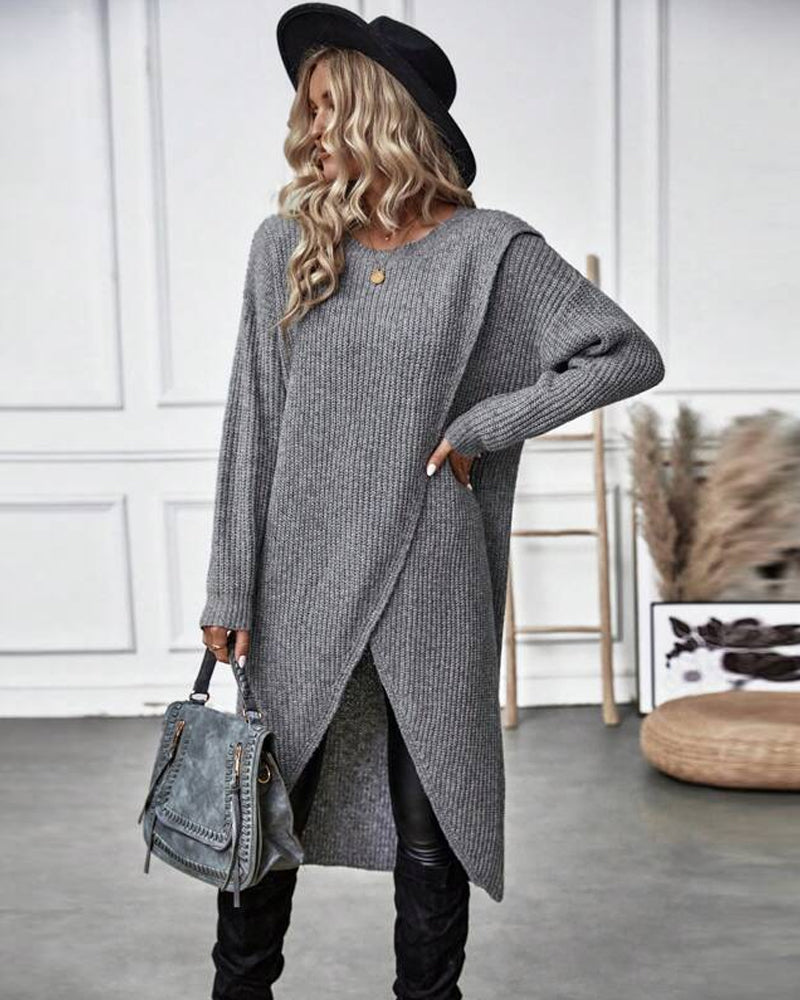 Robe midi unie en tissu doux, élégante et confortable pour un quotidien stylé