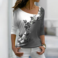 T-shirt à fleurs pour femmes - Look chic et décontracté avec manches longues pour tous les jours