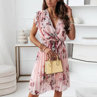 Robe Midi Florale Élégante et Légère pour Femmes