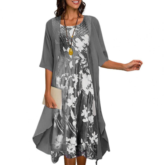 Joana - Élégante robe midi stretch d'été pour un look stylé