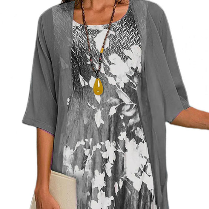 Joana - Élégante robe midi stretch d'été pour un look stylé