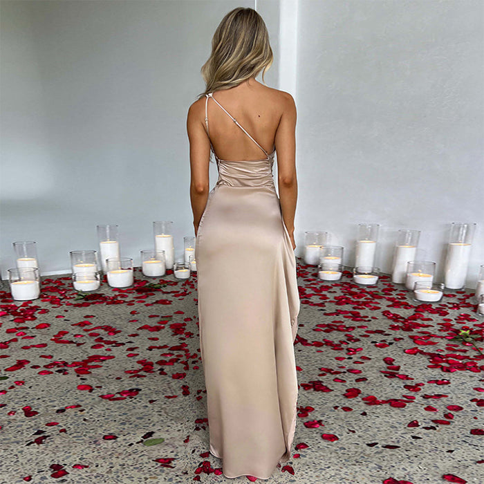Robe longue en satin élégante pour femmes