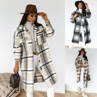 Manteau long à carreaux pour femmes - AOIFE