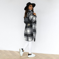 Manteau long à carreaux pour femmes - AOIFE