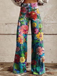 Natalie - Pantalon femme à jambe large avec de charmants volants pour une allure élégante