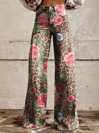 Natalie - Pantalon femme à jambe large avec de charmants volants pour une allure élégante