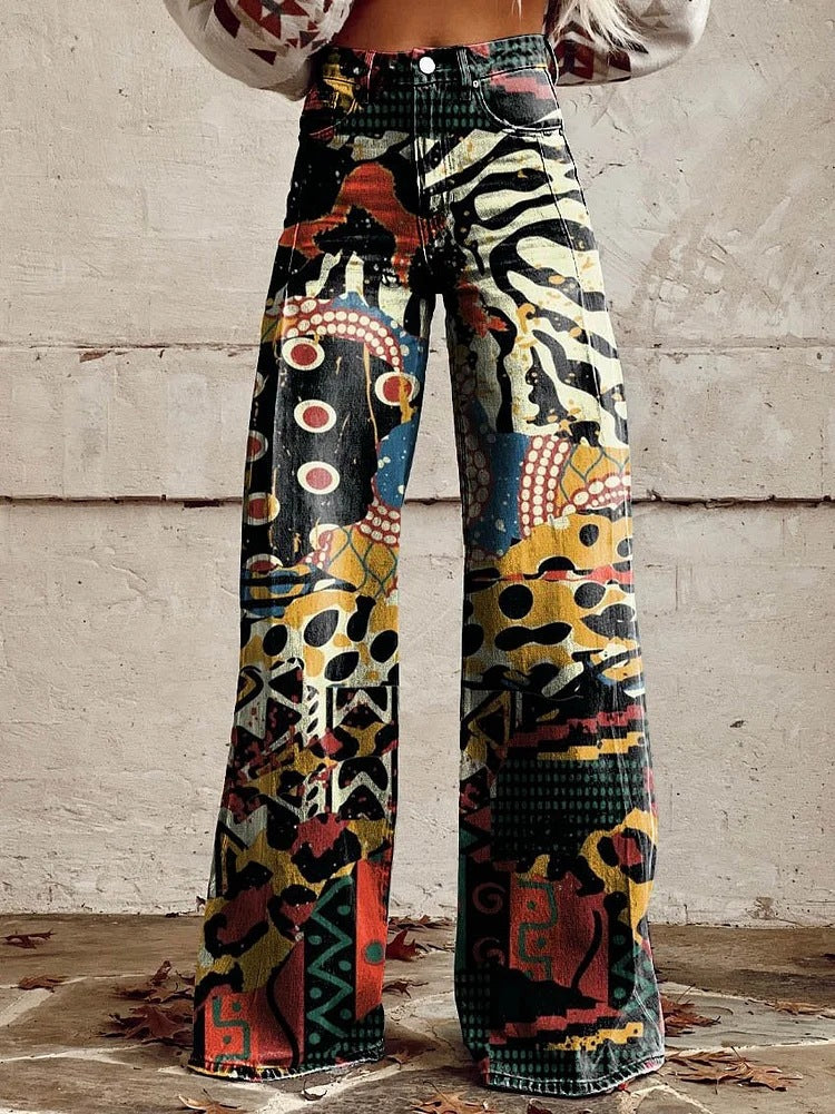 Natalie - Pantalon femme à jambe large avec de charmants volants pour une allure élégante