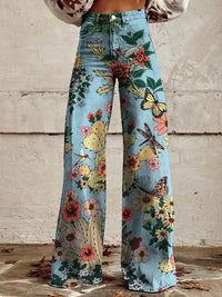 Natalie - Pantalon femme à jambe large avec de charmants volants pour une allure élégante