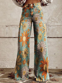 Natalie - Pantalon femme à jambe large avec de charmants volants pour une allure élégante
