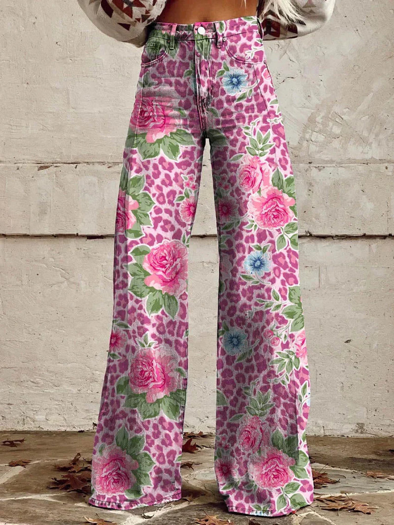 Natalie - Pantalon femme à jambe large avec de charmants volants pour une allure élégante
