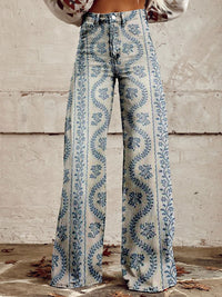 Natalie - Pantalon femme à jambe large avec de charmants volants pour une allure élégante