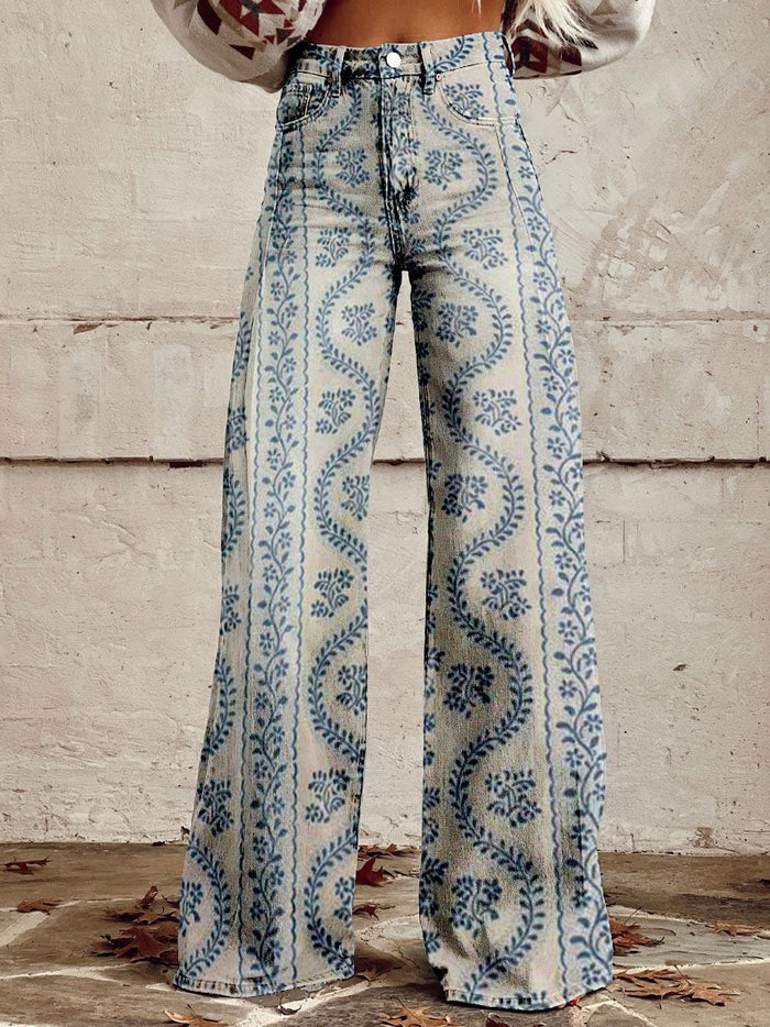 Natalie - Pantalon femme à jambe large avec de charmants volants pour une allure élégante