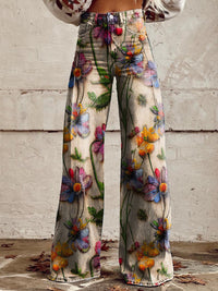 Natalie - Pantalon femme à jambe large avec de charmants volants pour une allure élégante