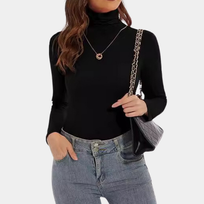 Elégant body à manches longues et col roulé pour femmes - Top à la mode et confortable pour toutes les occasions