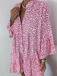Élégante mini-robe Rosalinda à manches longues et col en V pour un look élégant