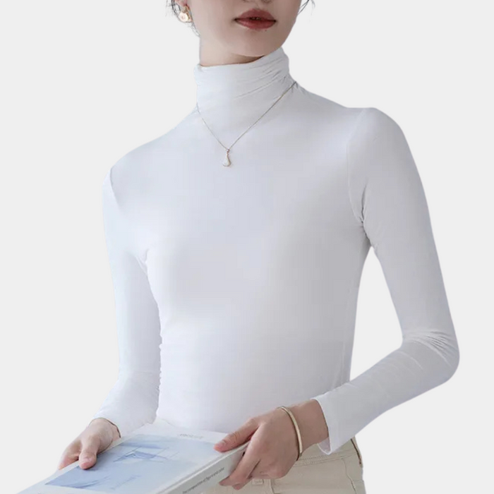 Elégant top à col montant pour femmes - Col roulé tendance et élégant
