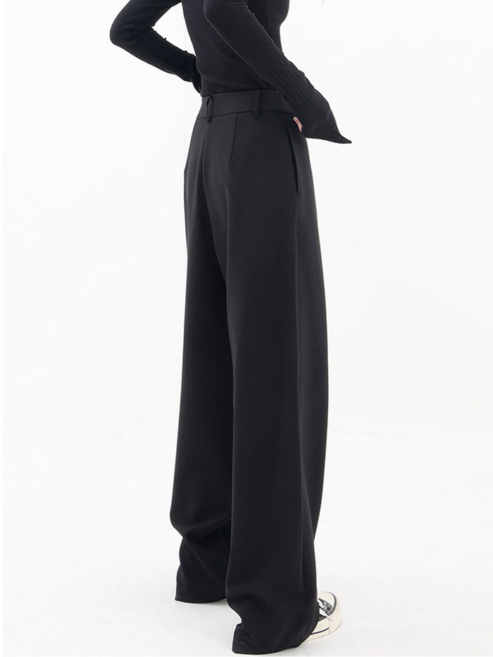 Pantalon large asymétrique tendance - pantalons pour femmes élégants et ajustés