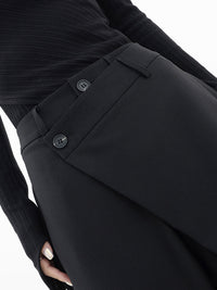 Pantalon large asymétrique tendance - pantalons pour femmes élégants et ajustés