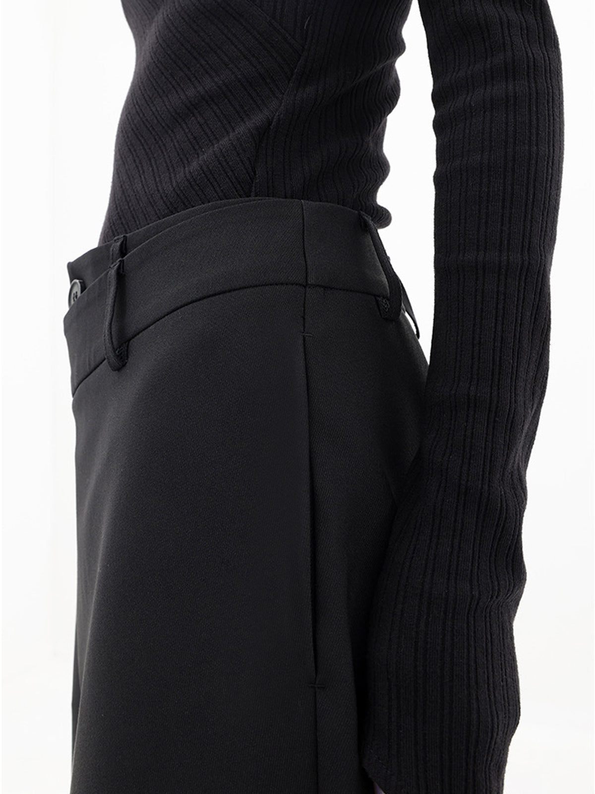 Pantalon large asymétrique tendance - pantalons pour femmes élégants et ajustés