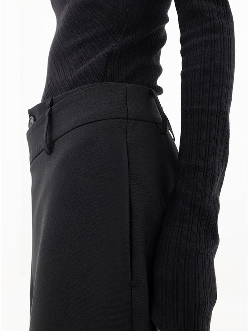 Pantalon large asymétrique tendance - pantalons pour femmes élégants et ajustés