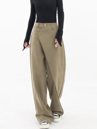 Pantalon large asymétrique tendance - pantalons pour femmes élégants et ajustés