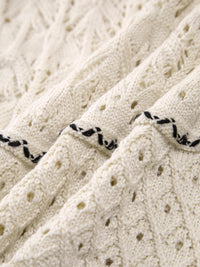Robe midi en crochet pour femmes - Modèle à ouverture tricotée - Silhouette cintrée sans manches