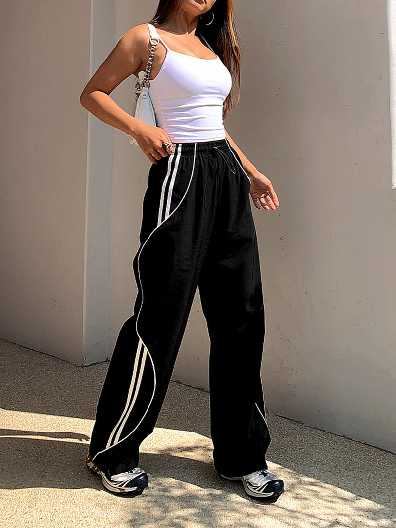Pantalon de survêtement confortable et décontracté pour femmes - pantalon cargo noir élégant pour un usage quotidien décontracté