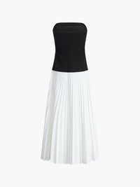 Élégante robe midi plissée sans bretelles pour femmes - Parfaite pour toutes les occasions