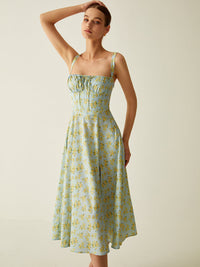Robe Midi Floral avec Détail Fendu - Léger, Respirant et Parfait pour Toutes les Saisons