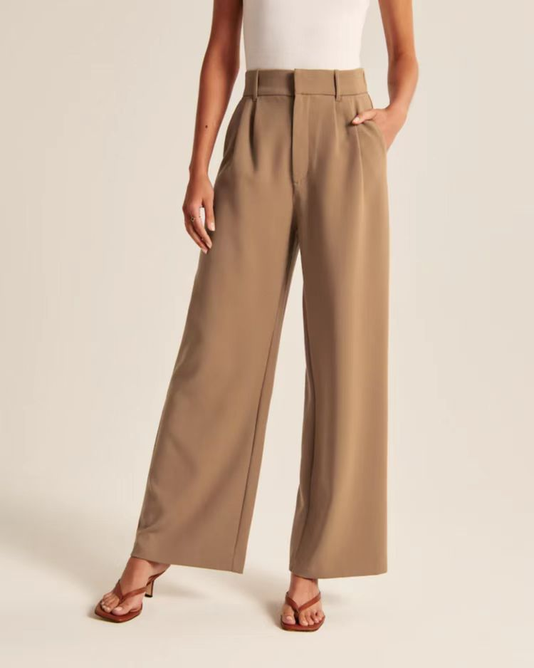 Pantalon large élégant à taille haute pour un look raffiné et stylé