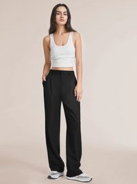 Pantalon large élégant à taille haute pour un look raffiné et stylé