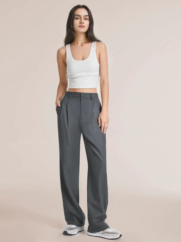 Pantalon large élégant à taille haute pour un look raffiné et stylé