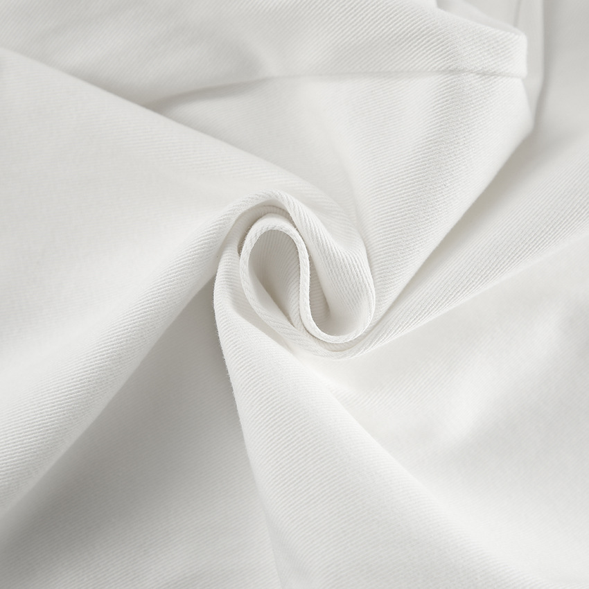 Pantalon large à taille haute pour femmes - coton mélangé confortable en blanc pour un look chic et décontracté