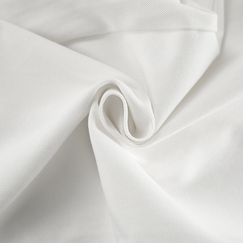 Pantalon large à taille haute pour femmes - coton mélangé confortable en blanc pour un look chic et décontracté