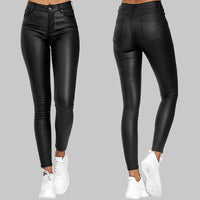 Leggings élégants en similicuir à taille haute pour femmes - Style et confort combinés