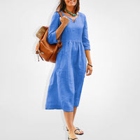 Robe Midi Décontractée - Rose Doux, Style Polyvalent
