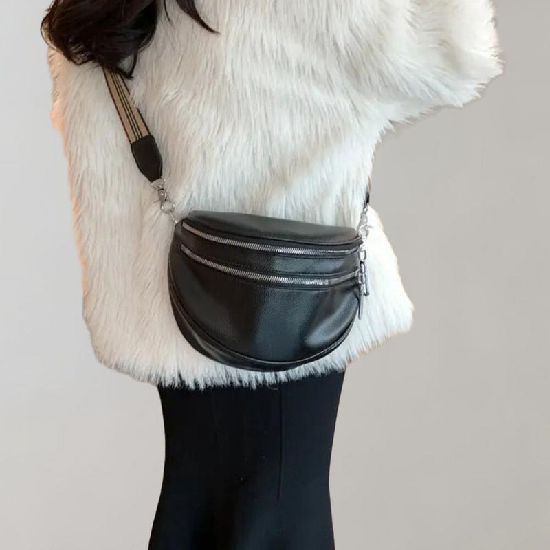Arvella - Sac à bandoulière tendance avec double fermeture éclair pour les journées élégantes