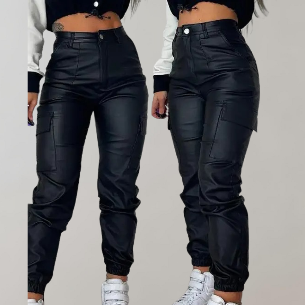 Pantalon cargo noir élégant pour femmes pour un look tendance et pratique