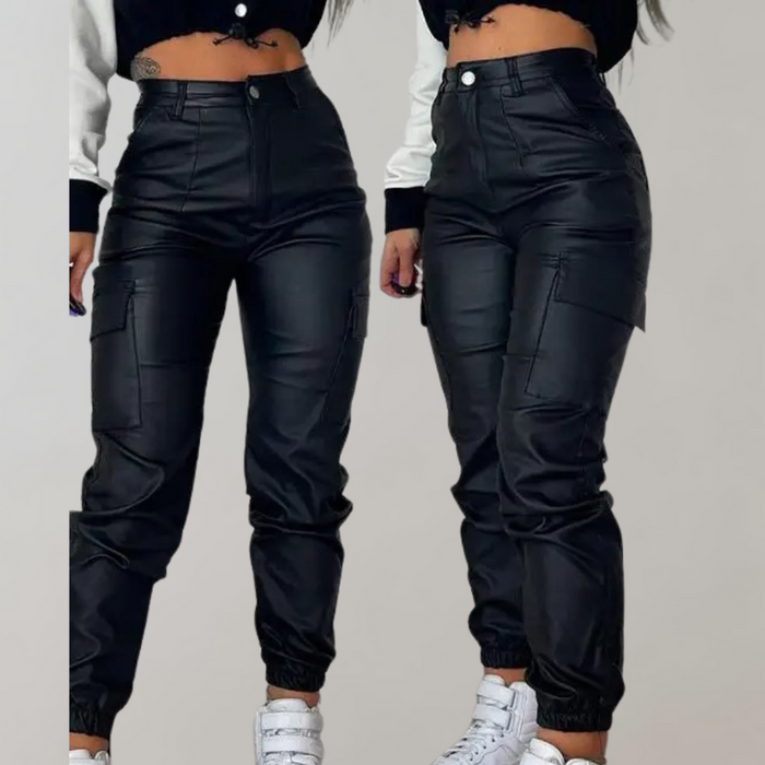 Pantalon cargo noir élégant pour femmes pour un look tendance et pratique