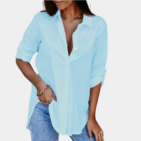 Élégant chemisier à manches longues pour femmes - boutonnage classique pour un look intemporel