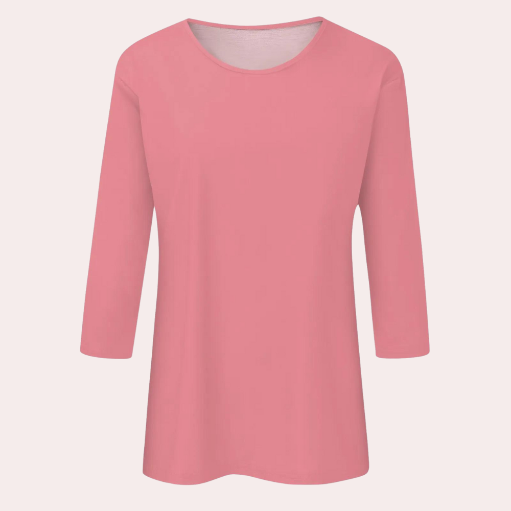 T-shirt élégant à manches 3/4 pour femmes - top décontracté et tendance, parfait pour le confort de tous les jours
