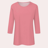 T-shirt élégant à manches 3/4 pour femmes - top décontracté et tendance, parfait pour le confort de tous les jours