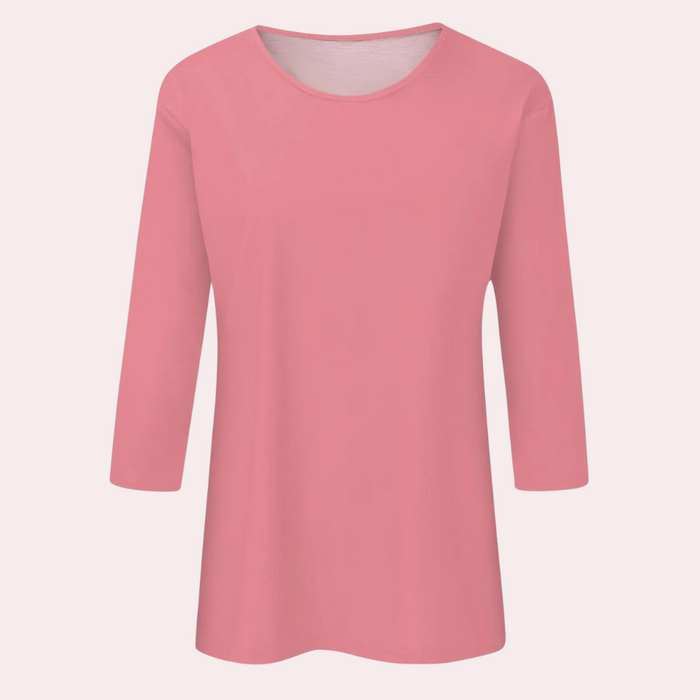 T-shirt élégant à manches 3/4 pour femmes - top décontracté et tendance, parfait pour le confort de tous les jours