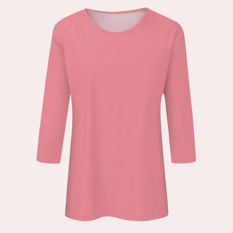 T-shirt élégant à manches 3/4 pour femmes - top décontracté et tendance, parfait pour le confort de tous les jours