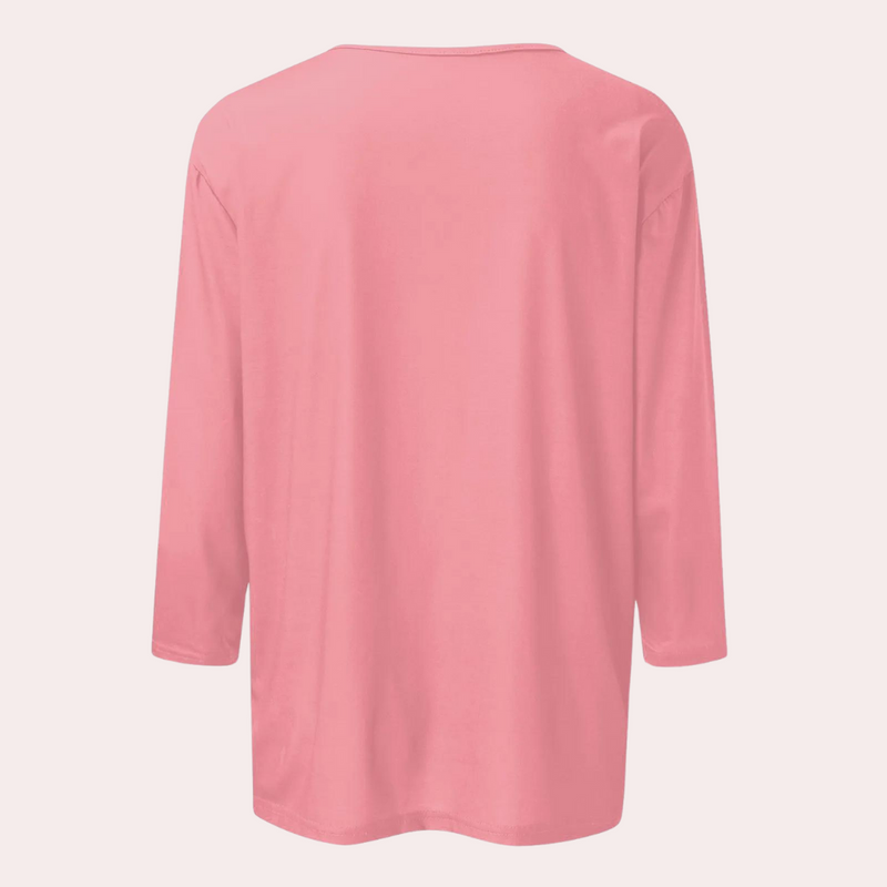 T-shirt élégant à manches 3/4 pour femmes - top décontracté et tendance, parfait pour le confort de tous les jours