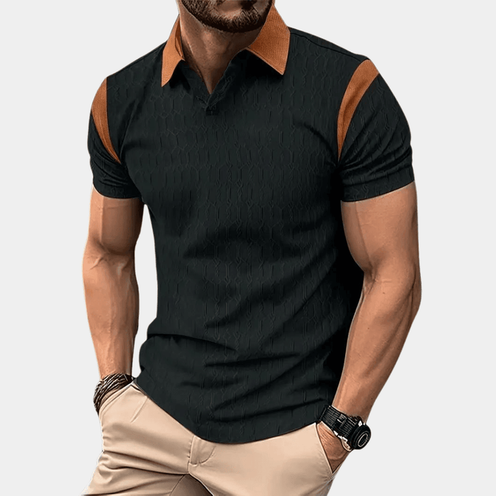Polo élégant pour hommes en coton respirant, coupe étroite et manches courtes