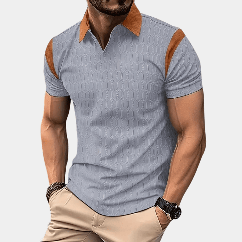 Polo élégant pour hommes en coton respirant, coupe étroite et manches courtes