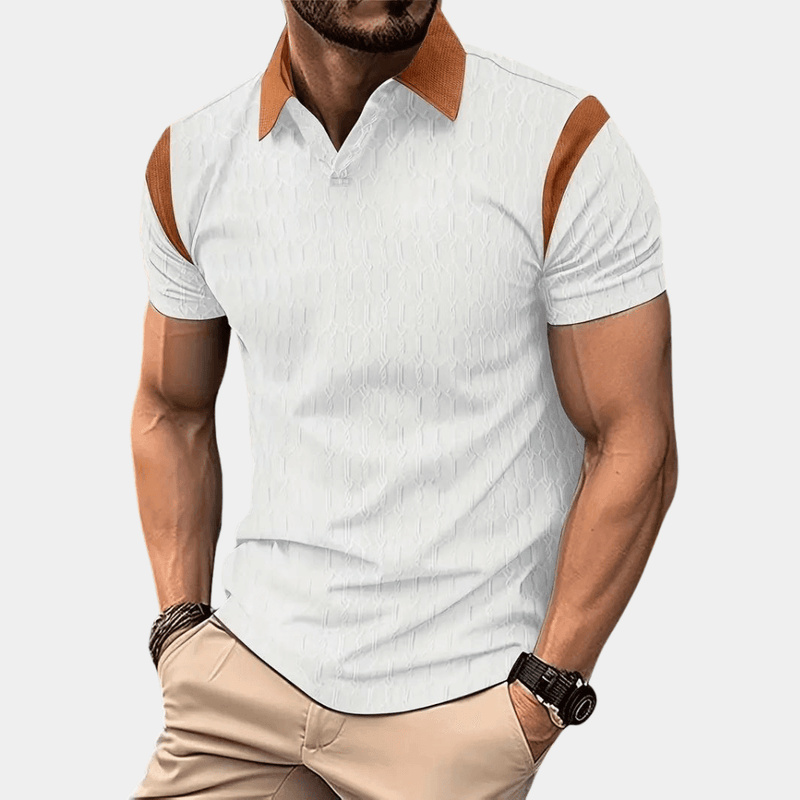 Polo élégant pour hommes en coton respirant, coupe étroite et manches courtes