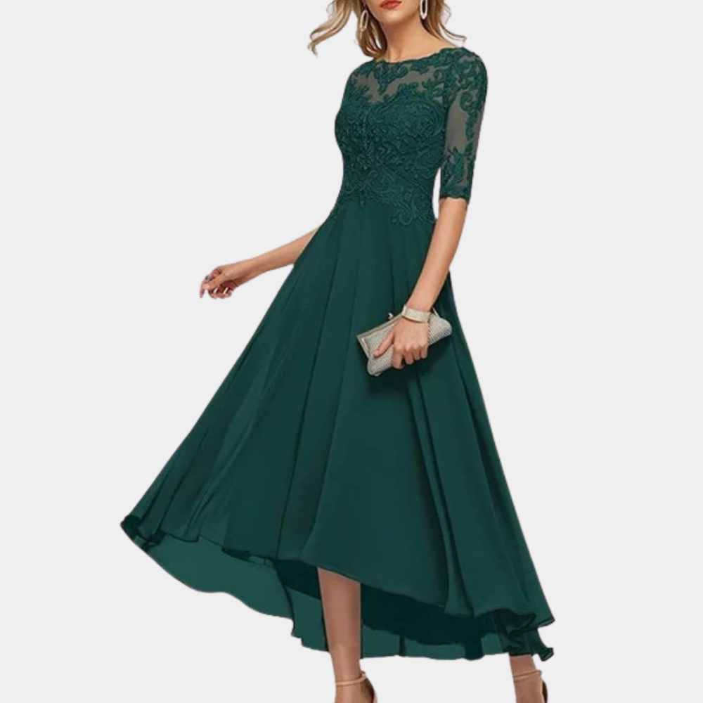 Ara - Robe longue élégante et festive avec de belles bordures en dentelle pour une allure élégante