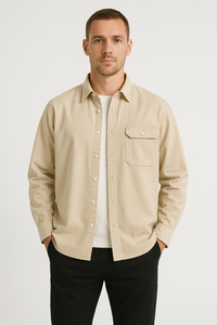 Camisole de l'homme avec bottes - 100% Algon - Corte Relaxed - Manga Larga para Uso Casual